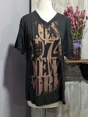 Converse Gray V-Neck Tee with Graphic